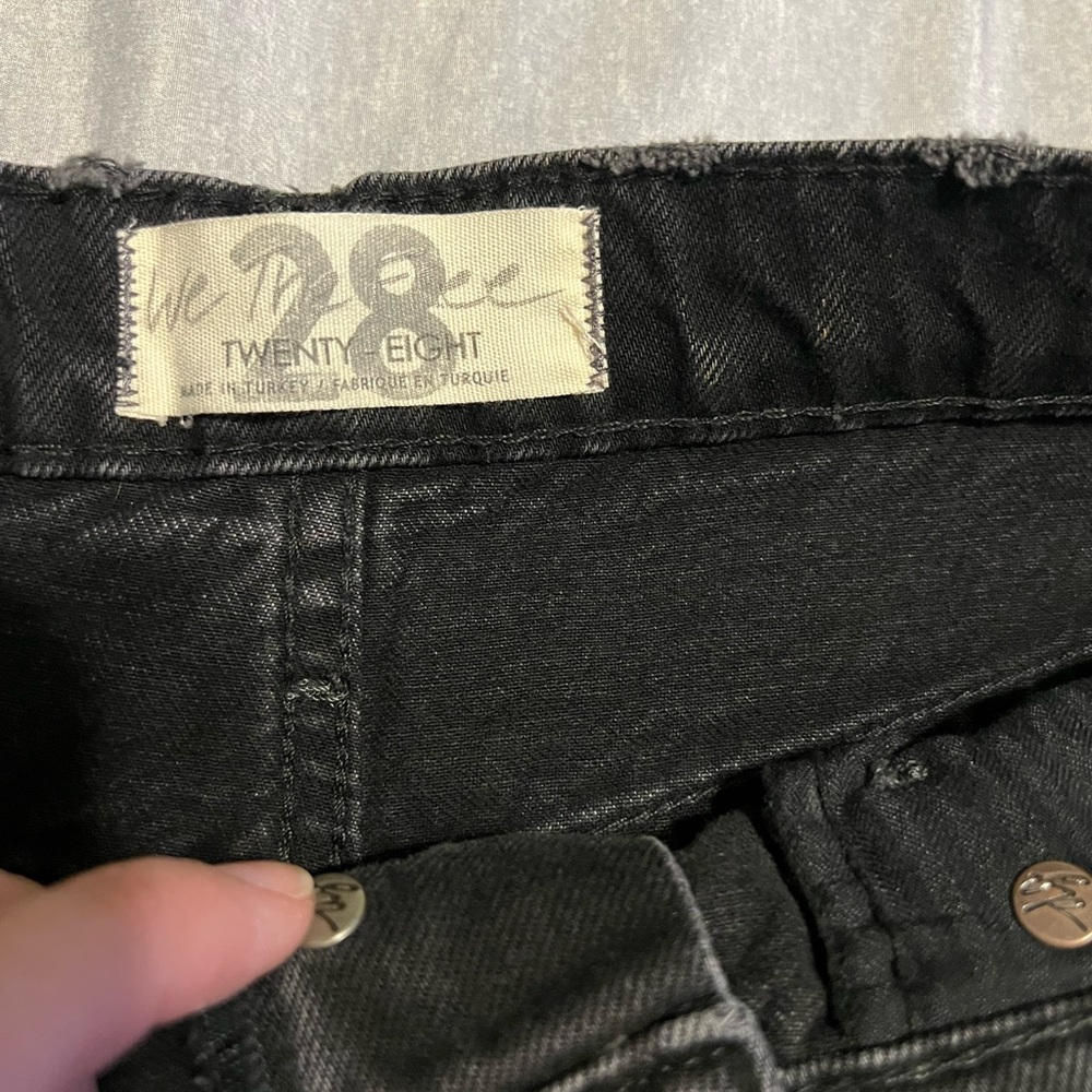 Free People We The Free Black Distressed Denim High Rise Jeans - Picture 4 of 8